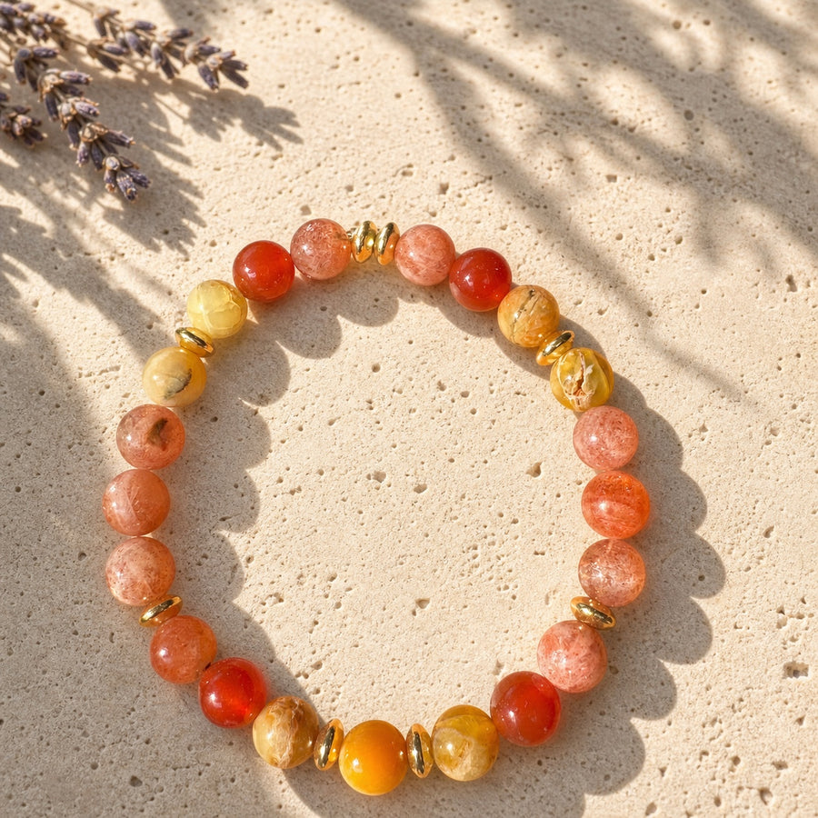 Bracelet Soleil Levant en pierres naturelles avec lavande – Pierres Uzès